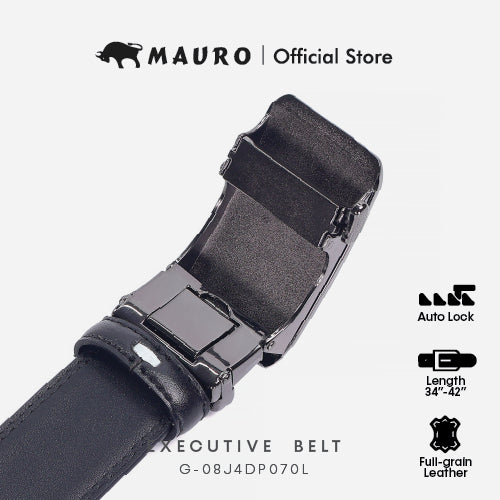 Mauro Men Cow Hide Genuine Leather Adjustable Auto Buckle Long Belt for Plus Size G-08J4DP070L