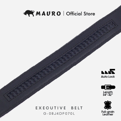 Mauro Men Cow Hide Genuine Leather Adjustable Auto Buckle Long Belt for Plus Size G-08J4DP070L