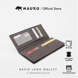 MAURO OFFER Genuine Men's Leather Long Wallet for Man Wallet Dompet Panjang Lelaki Dompet Lelaki Tinggi G-MWA5SCG07A