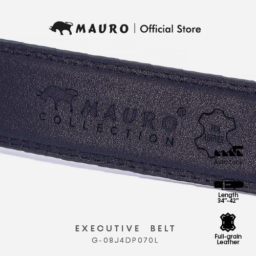 Mauro Men Cow Hide Genuine Leather Adjustable Auto Buckle Long Belt for Plus Size G-08J4DP070L