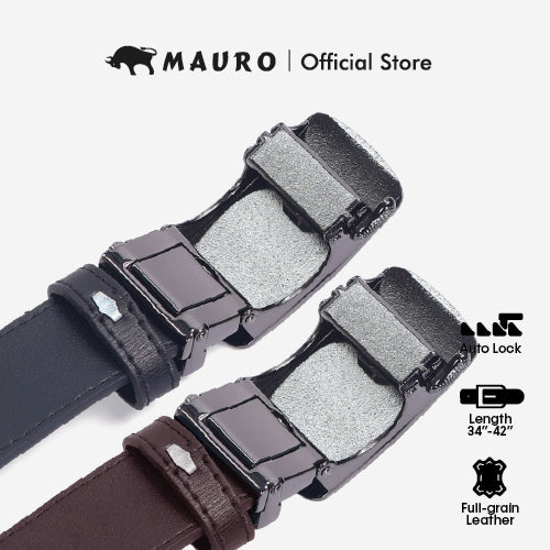 Mauro Men Cow Hide Genuine Leather Adjustable Auto Buckle Belt G-08J4TP0013