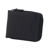 Mauro Men Genuine Leather Men Tri Fold Zipper Multi Compartment Wallet with RFID Protection