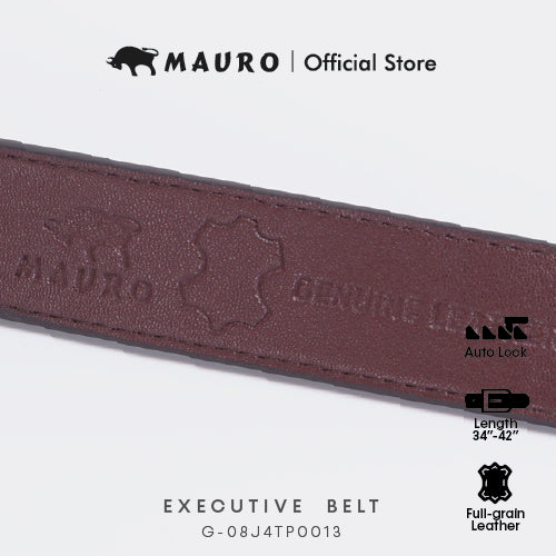 Mauro Men Cow Hide Genuine Leather Adjustable Auto Buckle Belt G-08J4TP0013