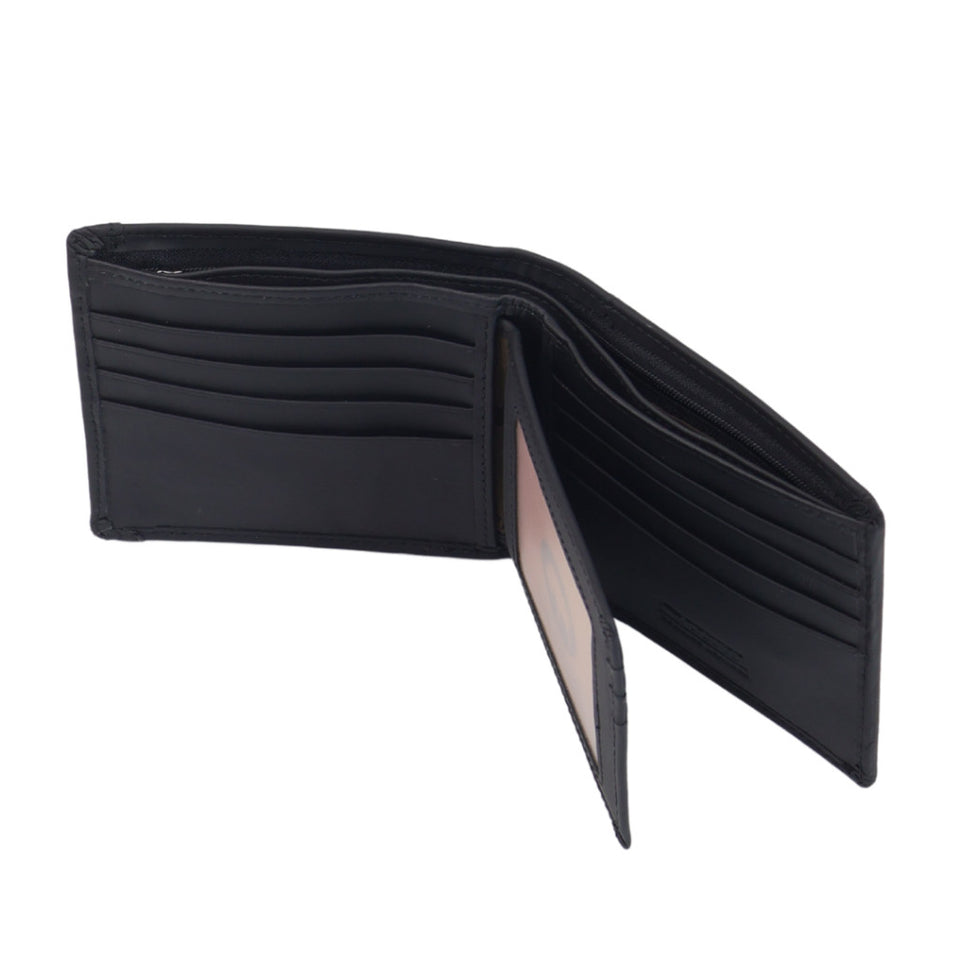 Mauro Genuine Leather Men Tri Fold Multi Compartment Wallet with RFID Protection
