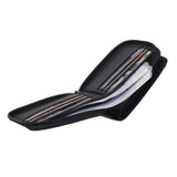 Mauro Men Genuine Leather Men Tri Fold Zipper Multi Compartment Wallet with RFID Protection