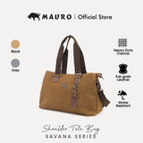 MAURO Shoulder Bag Vintage Canvas Bag Beg Galas Retro Kulit Canvas Beg Kerja Stylish Beg