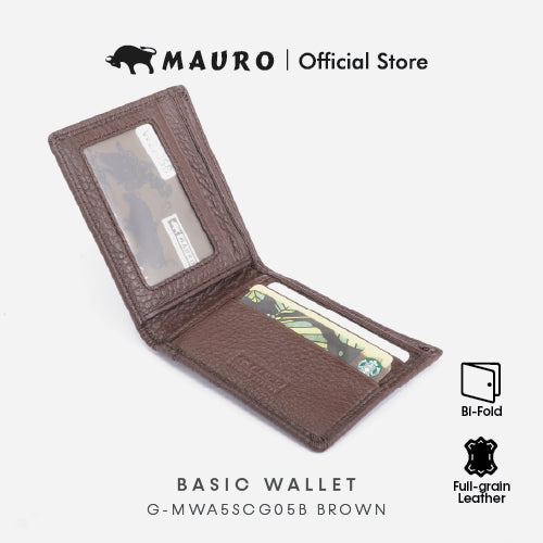 MAURO OFFER Men Leather Wallet Man Men Wallet Leather Original Dompet Kulit Asli Lelaki Dompet Lelaki G-MWA5SCG05B BROWN