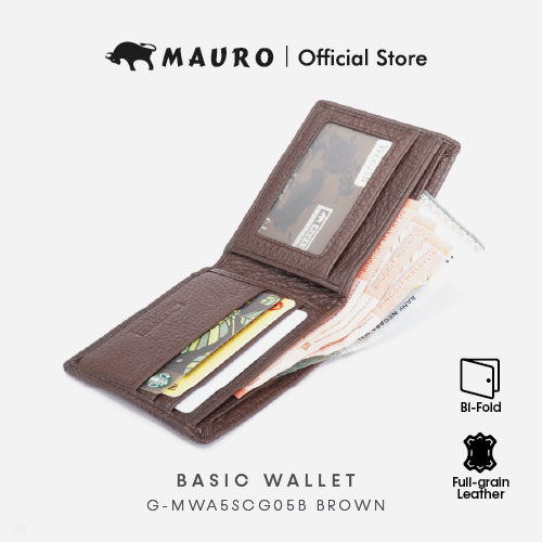 MAURO OFFER Men Leather Wallet Man Men Wallet Leather Original Dompet Kulit Asli Lelaki Dompet Lelaki G-MWA5SCG05B BROWN