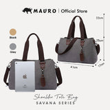 MAURO Shoulder Bag Vintage Canvas Bag Beg Galas Retro Kulit Canvas Beg Kerja Stylish Beg