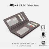 MAURO OFFER Genuine Men's Leather Long Wallet for Man Wallet Dompet Panjang Lelaki Dompet Lelaki Tinggi G-MWA5SCG07B