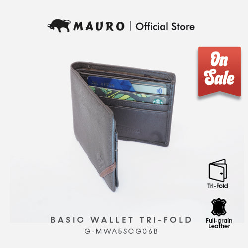 MAURO OFFER Men Leather Wallet Man Dompet Kulit Asli Tulen Wallet Lelaki Dompet Lelaki Kulit Original G-MWA5SCG06B