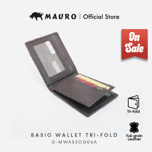 MAURO OFFER Men Leather Wallet Man Dompet Kulit Asli Tulen Wallet Lelaki Dompet Lelaki Kulit Original G-MWA5SCG06A