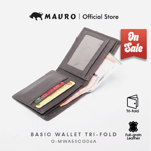 MAURO OFFER Men Leather Wallet Man Dompet Kulit Asli Tulen Wallet Lelaki Dompet Lelaki Kulit Original G-MWA5SCG06A