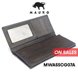 MAURO OFFER Genuine Men's Leather Long Wallet for Man Wallet Dompet Panjang Lelaki Dompet Lelaki Tinggi G-MWA5SCG07B