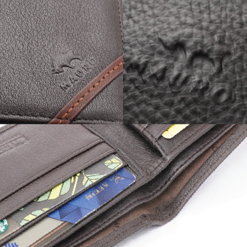 MAURO OFFER Men Leather Wallet Man Dompet Kulit Asli Tulen Wallet Lelaki Dompet Lelaki Kulit Original G-MWA5SCG06B