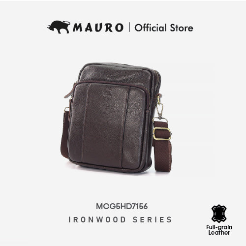 Mauro Men's Genuine Leather Crossbody – Man Sling Bag Crossbody Organized & Professional Carry Beg Silang Lelaki