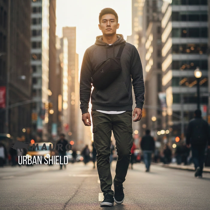 MAURO Nylon Durable Waist Bag Water Resistant Scratch Resistant Pouch Bag Stylish Light Weight Sling Bag G-08U4WE801