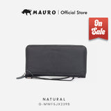 Mauro Men’s Long Wallet Zipper Closure Wrist Strap 12 Card Slots, Large Capacity Dompet Kulit Lelaki Asli G-MWF5JX239B