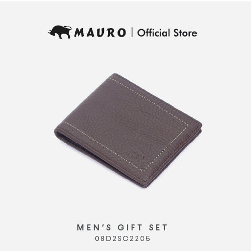 Mauro Men's Leather Gift Set Wallet & Belt - Dompet & Tali Pinggang Kulit Asli | Hadiah Lelaki Elegan & Premium 2 in 1