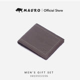 Mauro Men's Leather Gift Set Wallet & Belt - Dompet & Tali Pinggang Kulit Asli | Hadiah Lelaki Elegan & Premium 2 in 1