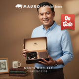 Mauro Men's Leather Gift Set Wallet & Belt - Dompet & Tali Pinggang Kulit Asli | Hadiah Lelaki Elegan & Premium 2 in 1