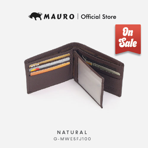 MAURO Men Leather Wallet 3 Fold Wallet Lightweight 100% Leather Dompet Lelaki Kulit Original Kulit Lembu G-MWE5FJ100