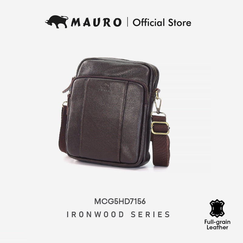 Mauro Men's Genuine Leather Crossbody – Man Sling Bag Crossbody Organized & Professional Carry Beg Silang Lelaki