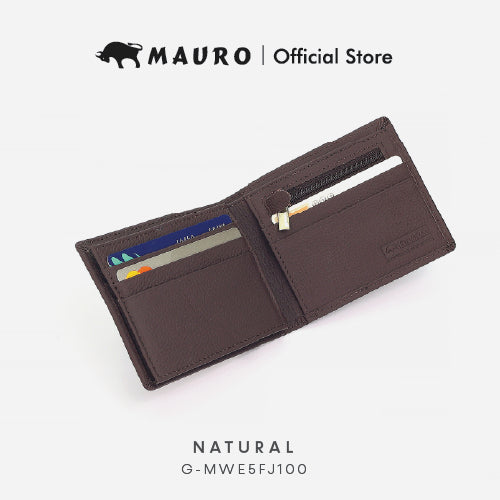 MAURO Men Leather Wallet 3 Fold Wallet Lightweight 100% Leather Dompet Lelaki Kulit Original Kulit Lembu G-MWE5FJ100