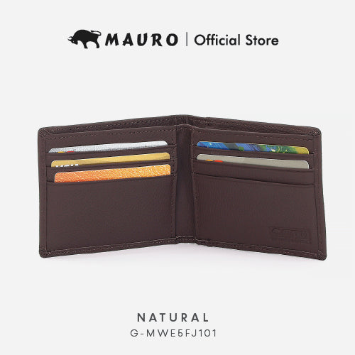 MAURO Natural Men's Genuine Leather Wallet Dompet Kulit Lelaki G-MWE5FJ101