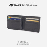 Mauro Slim Men's Bi-Fold Wallet - Genuine Leather, 9 Card Slots, Double Pockets Dompet Lelaki Kulit Asli G-MWE5FJ104