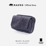 Mauro Genuine Leather Men Belt Loop Zipper Multi Compartment Compact Pouch Bag G-MCJ5HD801