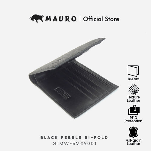 Mauro Genuine Leather Bi Fold Compact Wallet with RFID Block Protection
