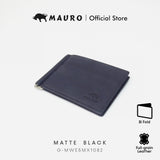MAURO 𝑹𝑭𝑰𝑫🔐 Money Clip Wallet Genuine Leather Bi Fold Money Clip 100% Leather Genuine Dwilipat Dompet Wang Security RFID