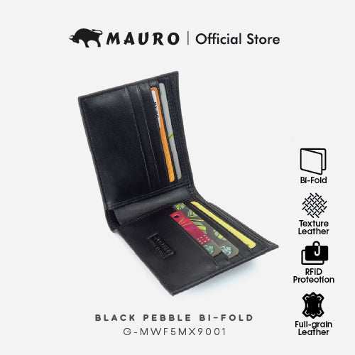 Mauro Genuine Leather Bi Fold Compact Wallet with RFID Block Protection