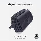 Mauro Genuine Leather Men Belt Loop Zipper Multi Compartment Compact Pouch Bag G-MCJ5HD801