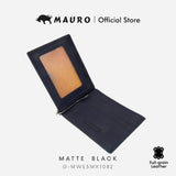 MAURO 𝑹𝑭𝑰𝑫🔐 Money Clip Wallet Genuine Leather Bi Fold Money Clip 100% Leather Genuine Dwilipat Dompet Wang Security RFID