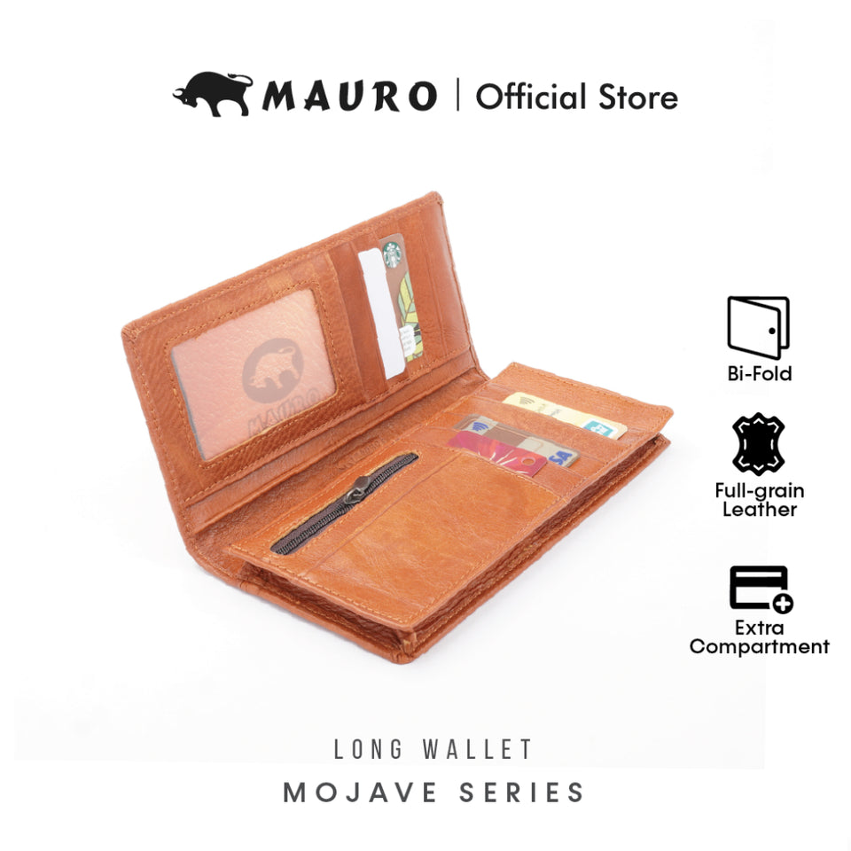 MAURO Tradesman Trifold Series Men's Genuine Leather Wallet Dompet Kulit Lelaki 08J4DP797A