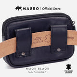 Mauro Genuine Leather Men Belt Loop Zipper Multi Compartment Compact Pouch Bag G-MCJ5HD801