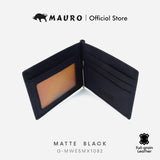 MAURO 𝑹𝑭𝑰𝑫🔐 Money Clip Wallet Genuine Leather Bi Fold Money Clip 100% Leather Genuine Dwilipat Dompet Wang Security RFID