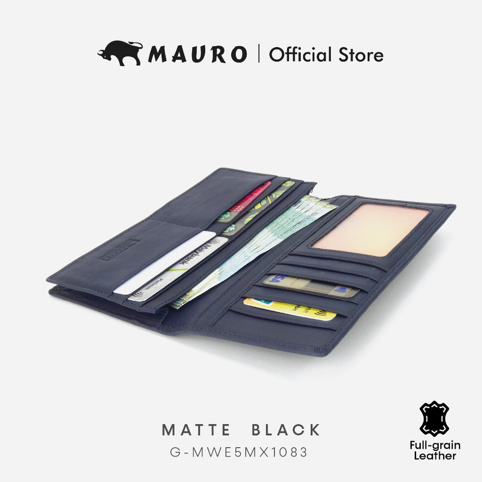 MAURO 𝑹𝑭𝑰𝑫🔐 Long Wallet for Man and Woman Genuine Leather Wallet Dompet Panjang Kulit Asli Lelaki Perempuan