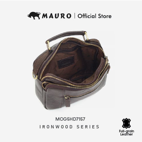 Mauro Men Genuine Leather Multi-Compartment Sling Bag