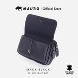 Mauro Genuine Leather Men Belt Loop Zipper Multi Compartment Compact Pouch Bag G-MCJ5HD801