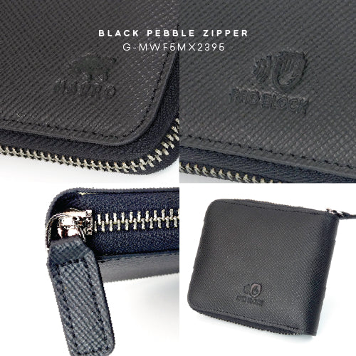 Mauro Genuine Leather Bi Fold Compact Zipper Wallet with RFID Block Protection