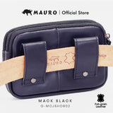 Mauro Genuine Leather Men Belt Loop Zipper Multi Compartment Compact Pouch Bag