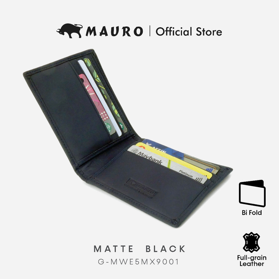 MAURO 𝑹𝑭𝑰𝑫🔐 Men Leather Wallet with RFID Bi Fold Wallet Dompet Lembu Asli Dompet Kulit Lelaki Beg Duit Lelaki
