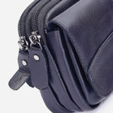 Mauro Genuine Leather Men Belt Loop Zipper Multi Compartment Compact Pouch Bag G-MCJ5HD801