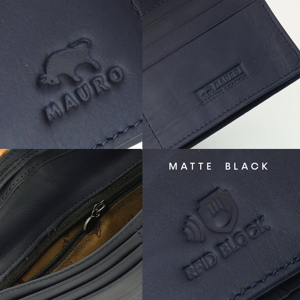 MAURO 𝑹𝑭𝑰𝑫🔐 Long Wallet for Man and Woman Genuine Leather Wallet Dompet Panjang Kulit Asli Lelaki Perempuan