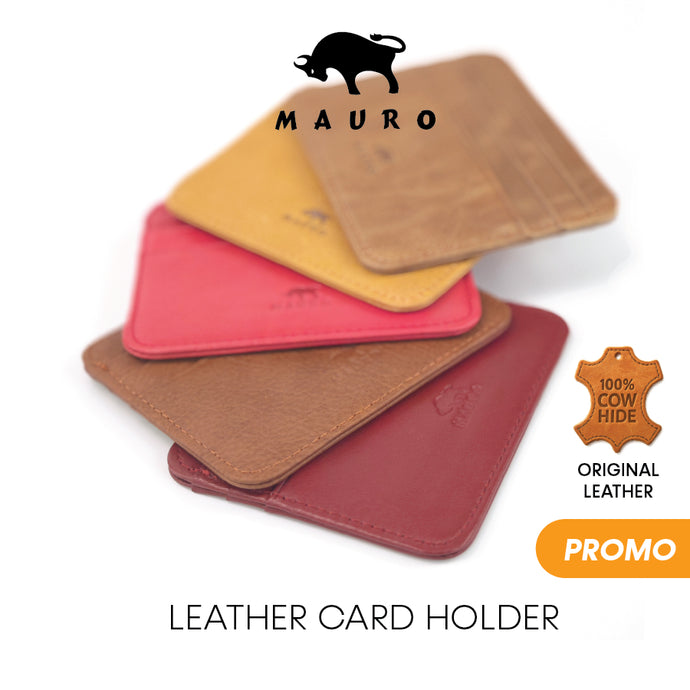 MAURO 100% Leather 🟫 Card Holder Wallet Business Card Holder Credit Card Holder Name Card Holder Dompet Kad Wallet Kad