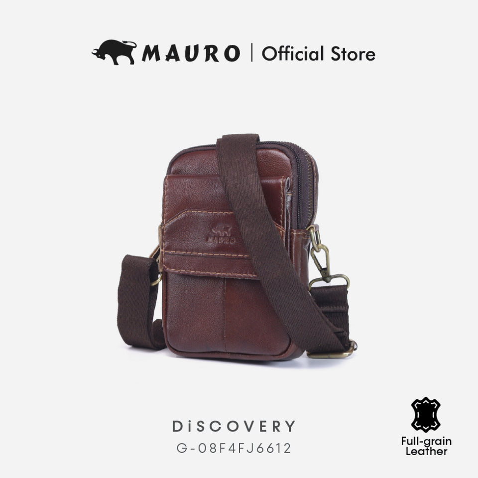 MAURO Urban Metro Pouch Chest Bag Genuine Leather Belt Bag 100% Original Leather Retro Vintage Bag 08F4FJ6612