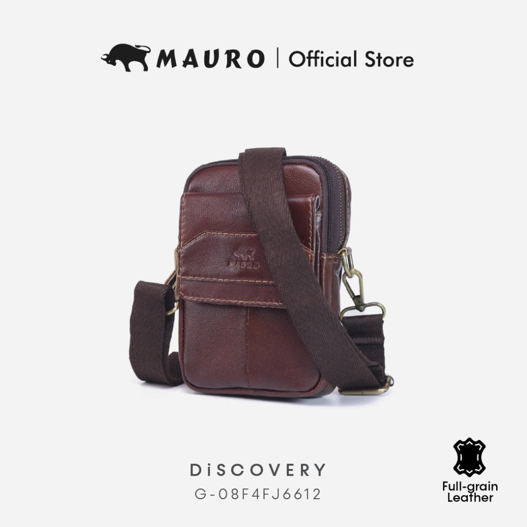 MAURO Urban Metro Pouch Chest Bag Genuine Leather Belt Bag 100% Original Leather Retro Vintage Bag 08F4FJ6612